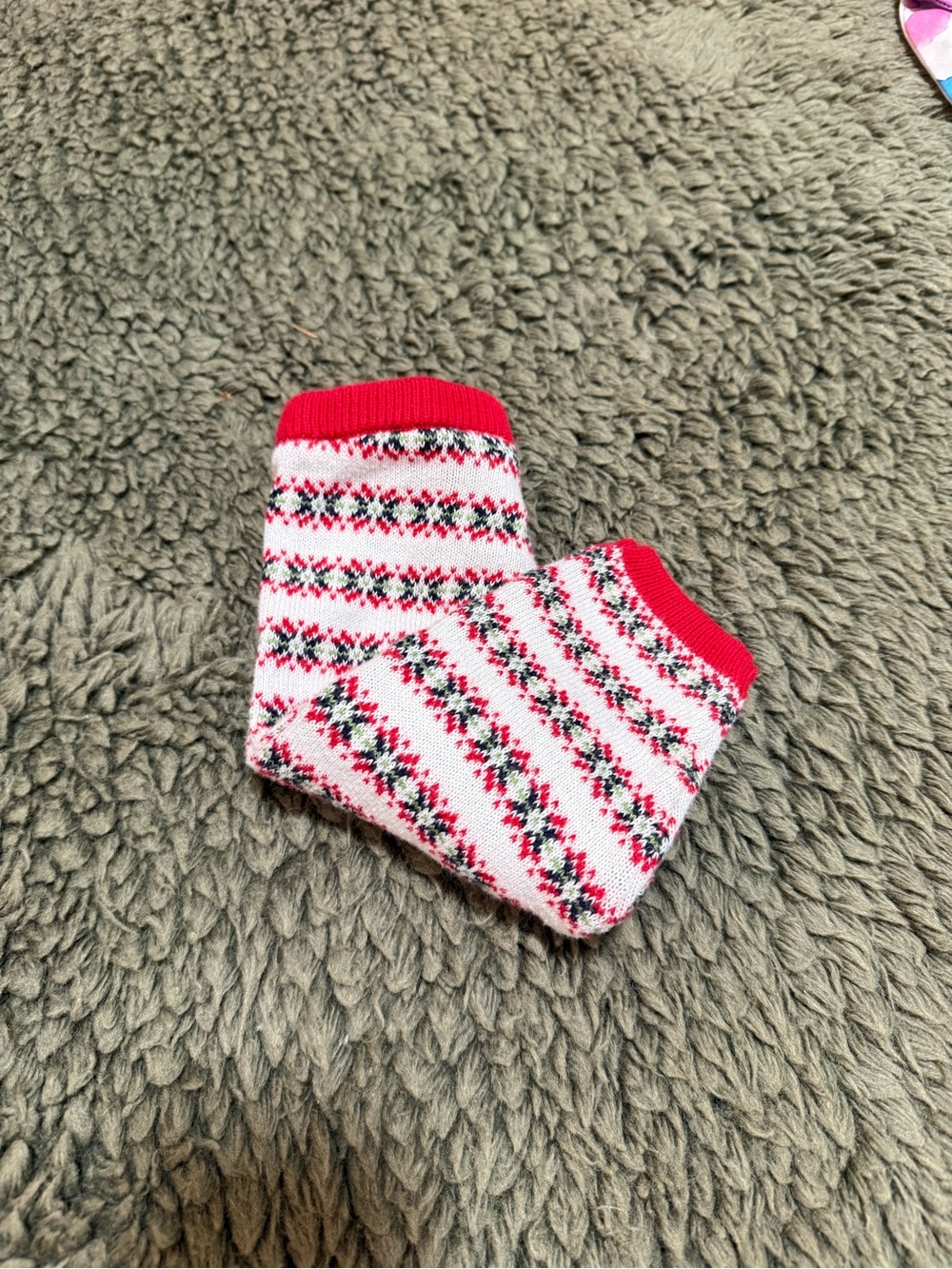 Janie and Jack Red Multicolor Fair Isle Knit Baby Sweater